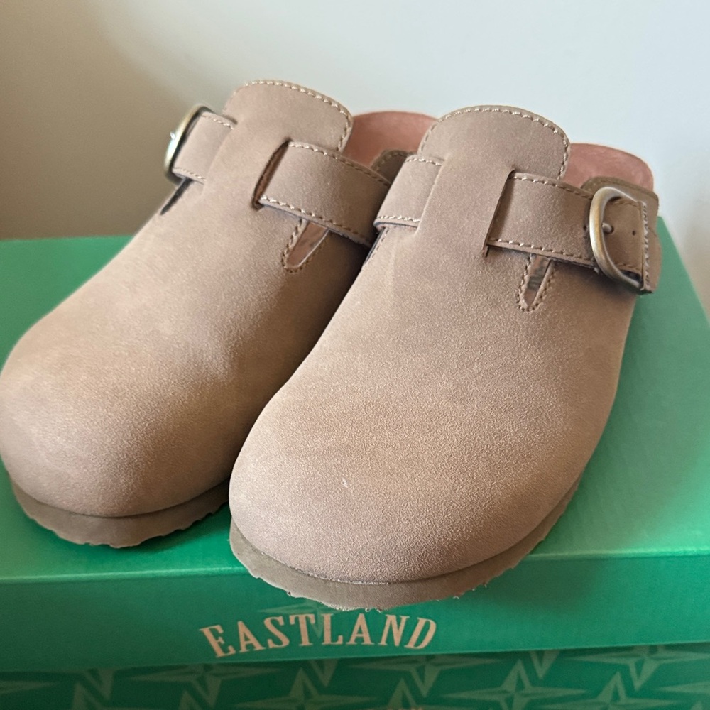 Eastland taupe clogs - brand new